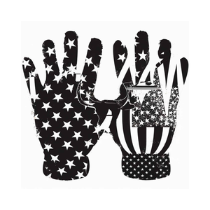 Guantes de fútbol americano Premium cómodos de alta calidad Diseño personalizado en blanco y negro - Product Image 4