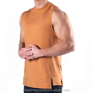 Débardeur sans manches 100% en polyester pour hommes, col rond, poche en dentelle, couleur unie, bouton sans couture à séchage rapide, coupe ample - Product Image 4