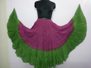 German Bohemian Belly Dance Skirt 25-Yard-Long Solid Breathable Cotton Gypsy Plus Size Summer Professional Wear Handmade Women's - Product Image 2