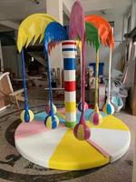 Manège intérieur rotatif pour enfants en forme de cocotier, équipement de jeu souple électrique, carrousel de parc d'attractions, équipement d'amusement en forme de palmier rotatif