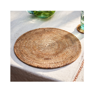 Natural Rattan Charger Plate Placemat Round <b>Table</b> <b>Mats</b> for Food Plate Display Decoration for Restaurant <b>Dinner</b> <b>Table</b> - Product Image 6