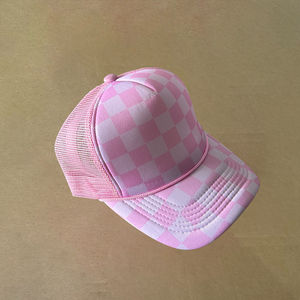 Casquette de baseball à 5 panneaux avec logo personnalisé Casquette de camionneur en maille tricolore vierge de haute qualité avec sublimation Casquette de camionneur tricolore en mousse avec corde - Product Image 4