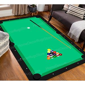 Alfombra Estampada de Billar, Alfombra de Chenilla para Sala de Juegos, Alfombra Antideslizante - Product Image 1