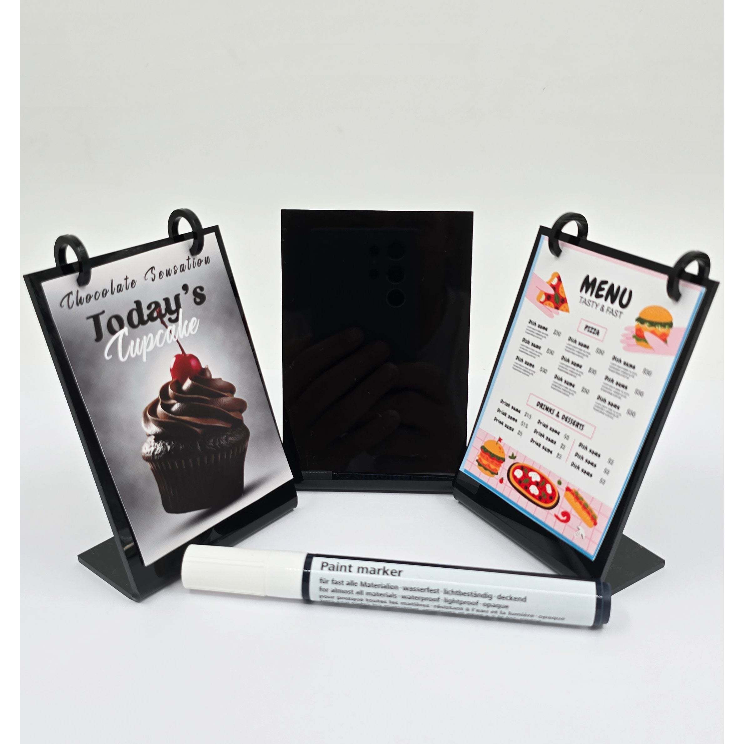 12pcs Rewritable Acrylic Chalkboard Price Tags Flavor Gelato Stickers for Bakery Labels Restaurant Hotel Service Equipment