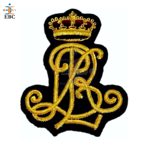 OEM 3D <b>Silver</b> Medical Gold Bullion <b>Wire</b> Badge Hand Embroidered Chest Patches Fabric Material French <b>Wire</b> Bullion Wholesale - Product Image 6