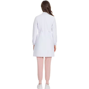 Manches longues femmes blouse de laboratoire haute qualité anti-poussière Anti-rides Fit uniformes hospitaliers gommage infirmière blanc blouse de laboratoire femmes - Product Image 4