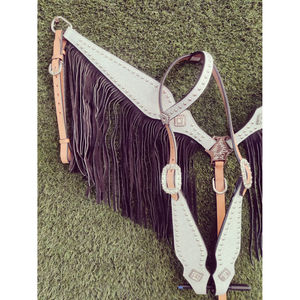 Caballo ecuestre de cuero de diseño personalizado, juego de tachuelas occidentales, cómodo caballete y coraza con estampado de mano para carreras - Product Image 2