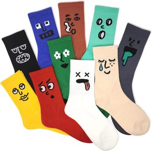 10 PACK Crazy Funny Emotion Crew Calcetines Algodón suave-10 diferentes diseños divertidos y colores por paquete - Product Image 1