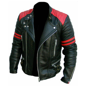 Veste en cuir unisexe pour l'hiver, style streetwear, col montant, motif uni, logo personnalisé, couleur en gros, forte demande, teinture unie - Product Image 3