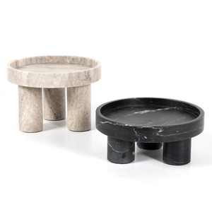Nuevo cuenco de mármol redondo decorativo Manny, elegante diseño de mármol blanco, pieza decorativa de estilo Pedestal moderno para decoración del hogar con estilo - Product Image 3