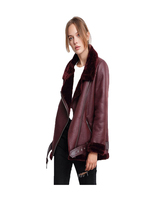 Veste en cuir pour moto d'hiver pour femmes, sur mesure, avec rembourrage en coton, épaisseur standard, design respirant, vente en gros