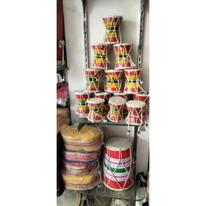 Brown Wooden Damaru <b>Music</b> <b>Instrument</b> New Pair - Product Image 3