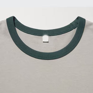 T-shirt basique à manches courtes et col rond Ringer Crewneck Cotton T-Shirts Tees 60% AIRism Cotton, 40% Polyester Street Style T Shirt - Product Image 4