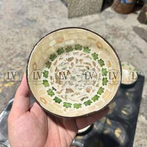 Top Eco-Friendly <b>Coconut</b> Shell MOP Inlay <b>Bowl</b> Customized Technique Handmade From Vietnam for Holiday Gift Kitchen Ware Items - Product Image 5