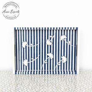 Bandeja Decorativa de Madera con Tallado Floral, Adorno Elegante para Sala de Estar, Dormitorio, Pasillo, Decoración del Hogar - Product Image 1