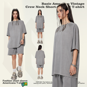 Venta al por mayor ropa de calle Y2k 100% algodón hombres camisetas logotipo personalizado pesado camiseta de gran tamaño camiseta para hombres DDP envío - Product Image 5