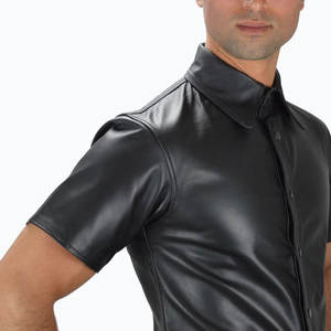 Top Trending Men's Casual <b>Leather</b> <b>Shirt</b> Custom Color Street Wear Style with Custom Logo Reasonable Price - Product Image 4