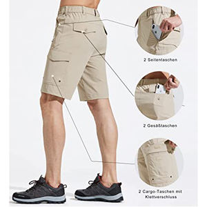 Men's Quick Dry Golf <b>Shorts</b> Hiking <b>Cargo</b> 6 Pockets Travel Fishing Stretch <b>Lightweight</b> Cotton Water Resistant Pattern Decorated - Product Image 4
