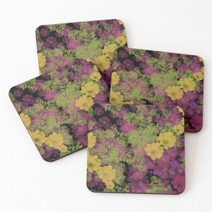 Mats & Pads Factory Wholesale Square Wood Enamel Print Coasters Square Round Hexagon Wood Coasters 4 Set for Tea Drink Desk Mat - Product Image 4