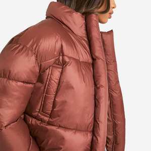 2025 nuevo diseño de alta calidad al por mayor moda cintura Puffer abrigo a prueba de viento Casual mujeres abajo abrigos para damas Parka - Product Image 6