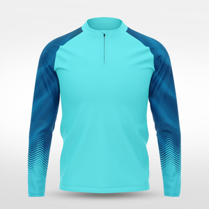 เสื้อออกกำลังกายผู้ชายแบบมีซิป 4 ส่วน พิมพ์ลาย กลับด้านได้ ระบายเหงื่อ น้ำหนักเบา เหมาะสำหรับกิจกรรมกลางแจ้ง - Product Image 3