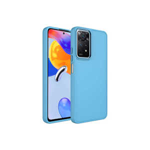 Funda Protectora de Silicona Elegante con Marco Metálico Netzy Luxury Serie 11Pro para Redmi Note 11S Global - Azul Sierra - Product Image 1
