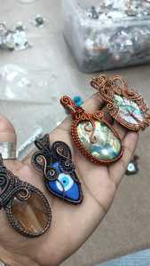 HERMOSO collar con colgante de cobre con envoltura de alambre de árbol de la vida diseñador único hecho a mano para amantes de la naturaleza todos los tamaños disponibles regalo - Product Image 5