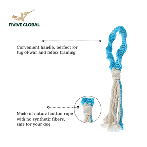 Juguete de cuerda retorcida con asa en forma de lazo para perros, diseñado para juegos interactivos de tirones, limpieza de dientes, alivio del estrés y juego diario. - Product Image 3