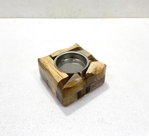 Elegante Quemador de Incienso de Resina Blanca Natural y Madera con Incrustaciones, Quemador de Incienso Árabe para Uso Aromático, Soporte para Oud de Carbón - Product Image 4