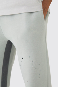 Color Block Men Sweatpants High Quality Custom Jogger Pants Thick Fleece Washed Solid Color Wild Leg Pants Baggy men's pants - Product Image 5