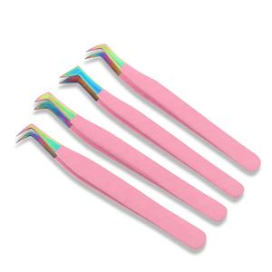 Nouveau professionnel pince à épiler en gros couleur rose clair haute précision Extension de cils Volume pince à épiler pas cher prix - Product Image 1