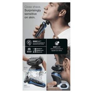 Afeitadora Eléctrica para Hombre, Maquinilla de Afeitar Azul de Doble Cuchilla con Recortador, Uso en Seco/Húmedo, Resistente al Agua IPX7, Enchufe de 2 Pines para Reino Unido, Afeitadora Inalámbrica - Product Image 5