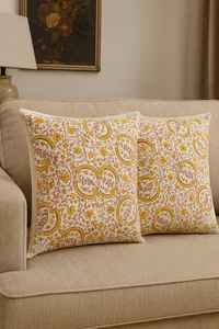 Fundas de cojín de algodón tejido con estampado a mano, peso medio 300g/m² - Product Image 2