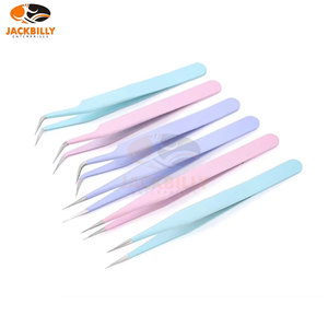 Pinzas para extensión de pestañas Etiqueta privada con logotipo personalizado y color Semi curvado OEM envío rápido probado a mano al por mayor - Product Image 6