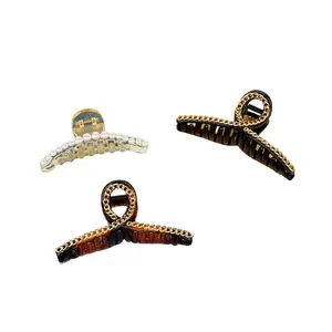 Hoge Kwaliteit Zin Diamant Parel Geometrische Haarklauw Grote Haai Clip Metalen Trend Haarspeld.