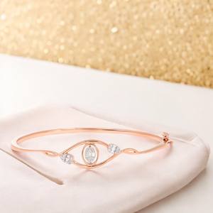 Delicate Desire 0.24Ct Lab Grown Round Diamond Vintage Bangle en oro rosa de 14K Venta al por mayor OEM - Product Image 6