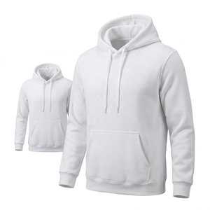 Custom <b>White</b> Fleece Hooded <b>Sweatshirt</b> <b>Men</b> 100% Polyester Pullover Regular Fit Sublimation Blank Winter Front Logo Eco-Friendly - Product Image 2