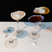 Handgefertigtes Muschel-Cocktailglas Umweltfreundlich Wiederverwendbar Böhmischer Stil Weinglas für Valentinstag Hochzeitsgeschenke