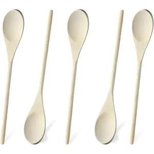 Cuillère de cuisine en bois Cuillère à mélanger en remuant Cuillère à mélanger en bois à long manche ronde résistante à la chaleur - Product Image 1