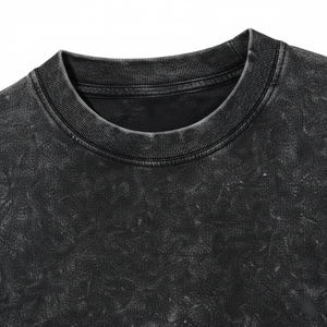 T-shirt unisexe en coton 100% tricoté, surdimensionné, uni, vintage, teinture unie, poids lourd, personnalisé - Product Image 3