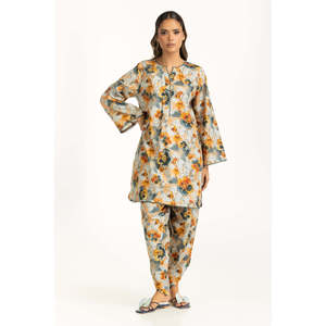 Conjunto de 2 Piezas para Mujer, Informal, Gris, Estampado, Talla XXS, Estilo Crepé, para Primavera/Verano - Product Image 1