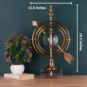 Diseño abstracto de lujo Artesanía decorativa de metal para el hogar Escultura de mesa de tamaño largo elegante y más exigente de oro para decoración del hogar - Product Image 4