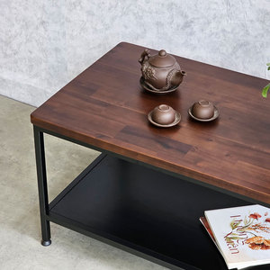 Table basse rectangulaire de style industriel 100x50cm en bois de manguier avec pieds en fer pour un style campagnard - TT68265 - Product Image 6