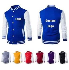 Vestes d'université de grande taille pour hommes vestes d'université vierges en gros veste d'université pour hommes avec logo personnalisé veste d'université pour hommes avec lettre simple - Product Image 3