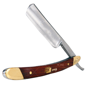 Nueva llegada de Zorg International, maquinilla de afeitar de garganta de corte recto, mango de hueso de madera de acero de Damasco, Cara de hoja de acero inoxidable - Product Image 3