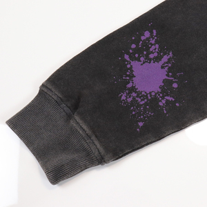 Coupe ample professionnelle côtelée col rond 80% coton 20% polyester polaire Logo personnalisé couleurs imprimé solide hiver sweat à capuche pour femme - Product Image 2