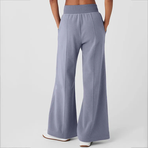 À la mode dernière séance d'entraînement taille haute douleur ample jambe large gymnastique doux Joggers mode botte coupe pantalons de survêtement pour les femmes en cours d'exécution en vrac - Product Image 4