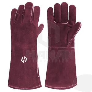 ถุงมือเชื่อมหนังทนความร้อนสำหรับช่างเชื่อมมืออาชีพ - Product Image 2