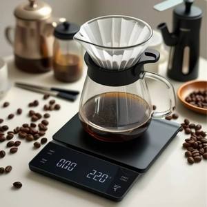 Báscula Digital de Cocina de Alta Precisión 3kg/0.1g con Pantalla LCD Retroiluminada y Temporizador de Vidrio para Medir Peso de Alimentos y Café - Product Image 2