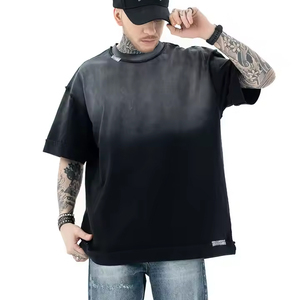 Camiseta transpirable ecológica de algodón 100% de punto de gran tamaño para hombre de alta calidad diseño de impresión personalizado al por mayor - Product Image 1